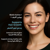 Natxtra Biotin Active + Combo | 60 x 2 Capsules | Hair & Skin Health Supplement | Promotes Hair Growth | Helps Prevent Balding and Thinning | Treats Dryness | Made with Biotin, Folic Acid and Iron